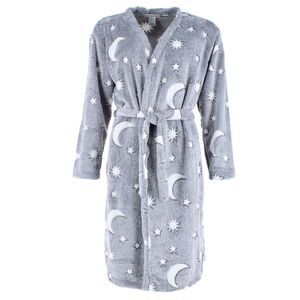 em & alfie Women's Plush Celestial Kimono Bathrobe